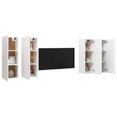 Greatstore TV skříňky 4 ks bílé 30,5 x 30 x 90 cm dřevotříska