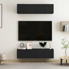 Greatstore TV skříňky 4 ks černé 60 x 30 x 30 cm dřevotříska