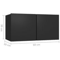 Greatstore Závěsná TV skříňka černá 60 x 30 x 30 cm