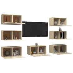 Greatstore TV skříňky 7 ks dub sonoma 30,5 x 30 x 60 cm dřevotříska