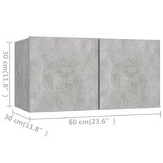 Greatstore 4dílný set TV skříněk betonově šedý dřevotříska
