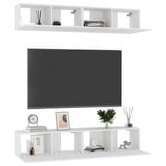 Greatstore TV skříňky 4 ks bílé s vysokým leskem 80x30x30 cm dřevotříska