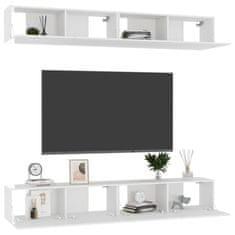 Vidaxl TV skříňky 4 ks bílé s vysokým leskem 100x30x30 cm dřevotříska