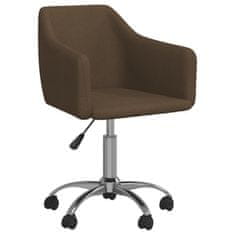 Greatstore Otočná kancelářská židle tmavě hnědá textil