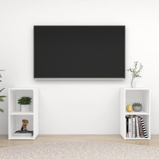 Greatstore TV skříňky 2 ks bílé 72 x 35 x 36,5 cm dřevotříska