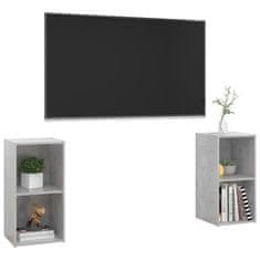 Greatstore TV stolky 2 ks betonově šedé 72 x 35 x 36,5 cm dřevotříska