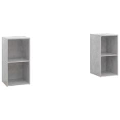 Greatstore TV stolky 2 ks betonově šedé 72 x 35 x 36,5 cm dřevotříska