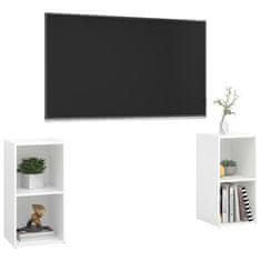 Greatstore TV skříňky 2 ks bílé vysoký lesk 72 x 35 x 36,5 cm dřevotříska