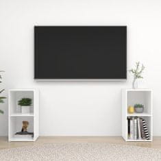 Greatstore TV skříňky 2 ks bílé vysoký lesk 72 x 35 x 36,5 cm dřevotříska