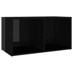 Greatstore TV stolky 4 ks černé vysoký lesk 72 x 35 x 36,5 cm dřevotříska