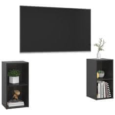 Greatstore TV stolky 2 ks černé vysoký lesk 72 x 35 x 36,5 cm dřevotříska