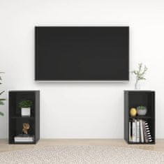 Greatstore TV stolky 2 ks černé vysoký lesk 72 x 35 x 36,5 cm dřevotříska