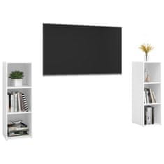 Greatstore TV skříňky 2 ks bílé s vysokým leskem 107x35x37 cm dřevotříska