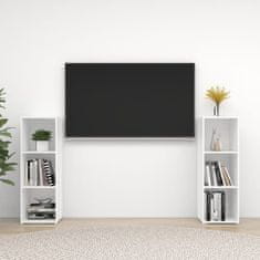 Greatstore TV skříňky 2 ks bílé s vysokým leskem 107x35x37 cm dřevotříska