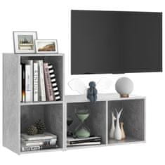 Greatstore TV stolky 2 ks betonově šedé 72 x 35 x 36,5 cm dřevotříska