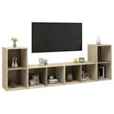 Greatstore TV stolky 4 ks dub sonoma 72 x 35 x 36,5 cm dřevotříska