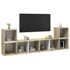 Vidaxl TV stolky 4 ks bílé a dub sonoma 72 x 35 x 36,5 cm dřevotříska