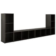 Greatstore TV skříňky 4 ks černé s vysokým leskem 107x35x37 cm dřevotříska