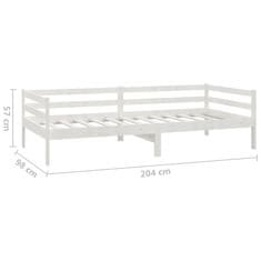 Vidaxl Válenda se zásuvkami 90 x 200 cm bílá masivní borové dřevo