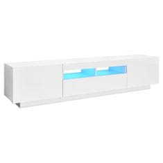 Greatstore TV skříňka s LED osvětlením bílá s vysokým leskem 180x35x40 cm