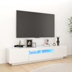 Greatstore TV skříňka s LED osvětlením bílá s vysokým leskem 180x35x40 cm