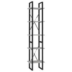 Greatstore Knihovna s 5 policemi betonově šedá 40 x 30 x 175cm dřevotříska