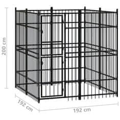 Petromila Venkovní psí kotec ocel 3,69 m²