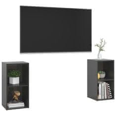 Vidaxl TV skříňky 2 ks šedé vysoký lesk 72 x 35 x 36,5 cm dřevotříska