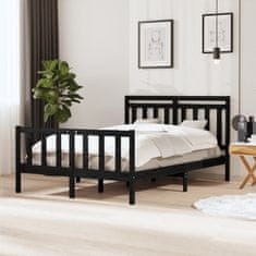 shumee Rám postele černý masivní dřevo 140 x 190 cm