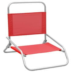 Greatstore Skládací plážové židle 2 ks červené textil