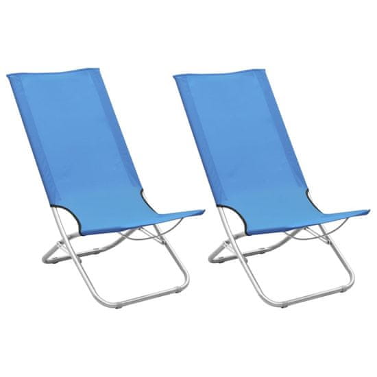 Greatstore Skládací plážové židle 2 ks modré textil