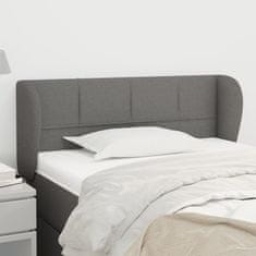 Greatstore Čelo postele typu ušák tmavě šedé 103x23x78/88 cm textil