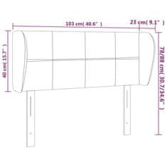 Greatstore Čelo postele typu ušák černé 103x23x78/88 cm samet