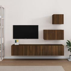 Greatstore 4dílný set TV skříněk hnědý dub kompozitní dřevo