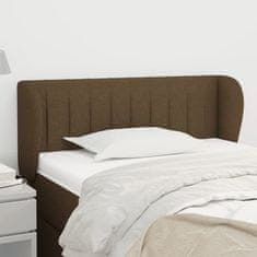 Greatstore Čelo postele typu ušák tmavě hnědé 103x23x78/88 cm textil