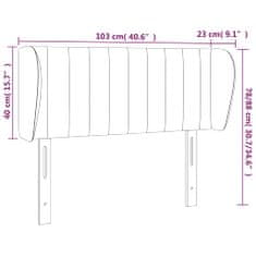 Greatstore Čelo postele typu ušák tmavě šedé 103x23x78/88 cm samet