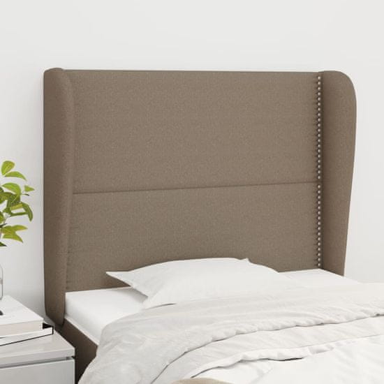 Greatstore Čelo postele typu ušák taupe 93x23x118/128 cm textil