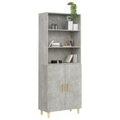 Greatstore Skříň highboard betonově šedá kompozitní dřevo