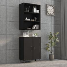 Greatstore Skříň highboard černá kompozitní dřevo