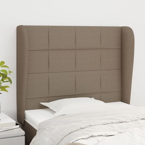 Greatstore Čelo postele typu ušák taupe 83 x 23 x 118/128 cm textil