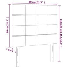 Greatstore Čelo postele s LED tmavě šedé 80x5x118/128 cm samet