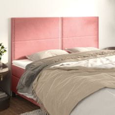Vidaxl Čelo postele 4 ks růžové 80 x 5 x 78/88 cm samet