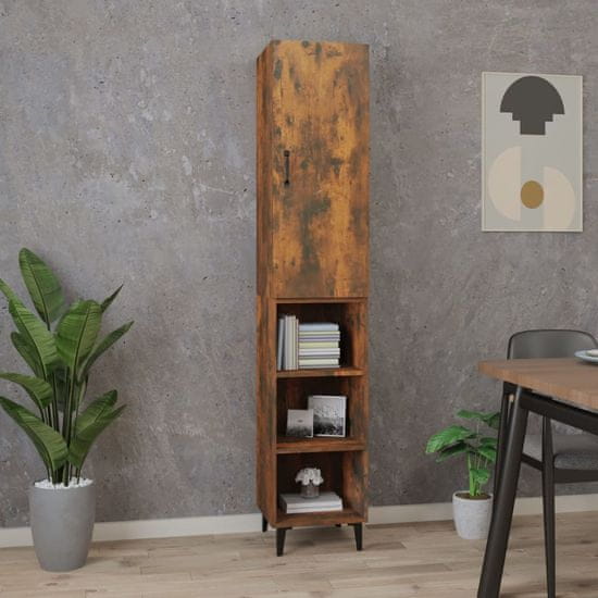 Greatstore Skříň highboard kouřový dub 34,5 x 34 x 180 cm kompozitní dřevo