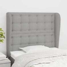Greatstore Čelo postele typu ušák světle šedé 103x23x118/128 cm textil