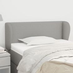 Greatstore Čelo postele typu ušák světle šedé 103x23x78/88 cm textil