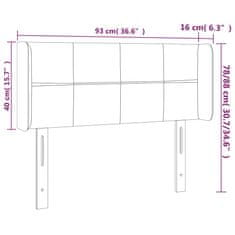 Vidaxl Čelo postele s LED tmavě hnědé 93 x 16 x 78/88 cm textil