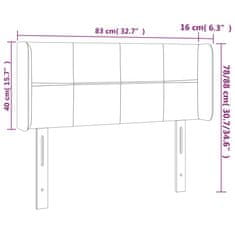 Greatstore Čelo postele s LED tmavě modré 83 x 16 x 78/88 cm samet