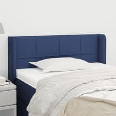 Vidaxl Čelo postele typu ušák modré 93 x 16 x 78/88 cm textil
