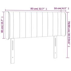 Vidaxl Čelo postele s LED tmavě šedé 83 x 16 x 78/88 cm textil