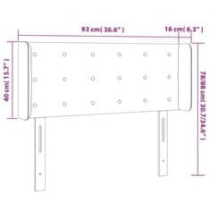 Greatstore Čelo postele typu ušák tmavě šedé 93x16x78/88 cm samet